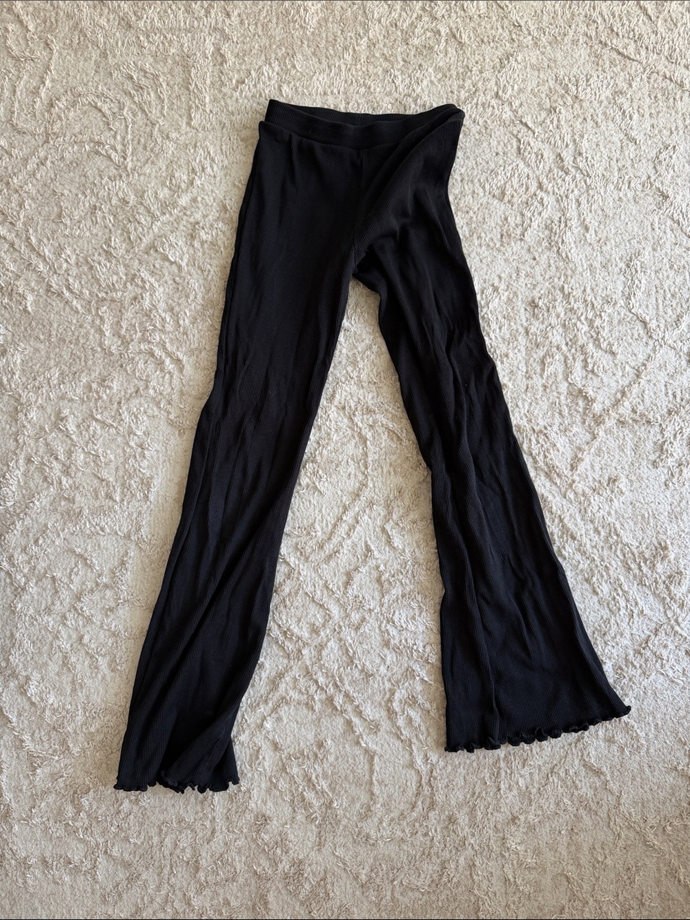 H&M girls size 8 Black Ribbed Flare Leggings